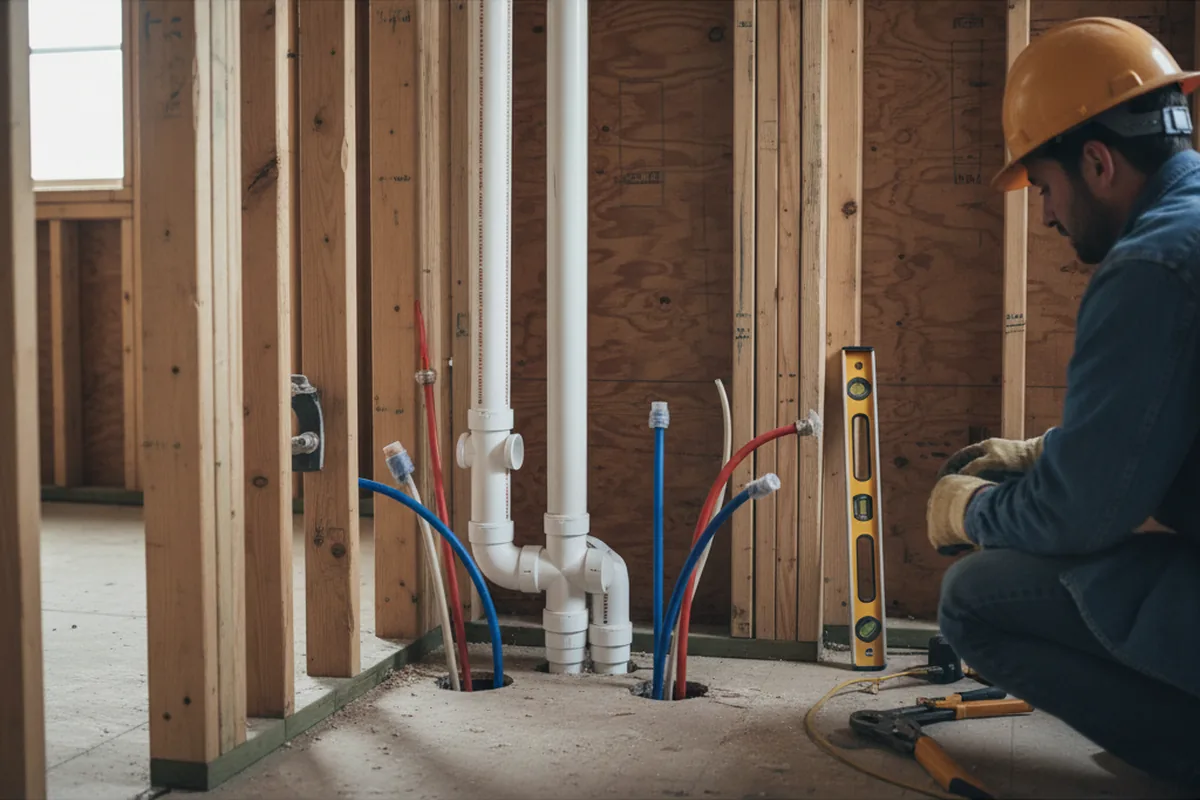 Drain and supply rough-in during Toilet Repair and Installation in Mount Hamilton