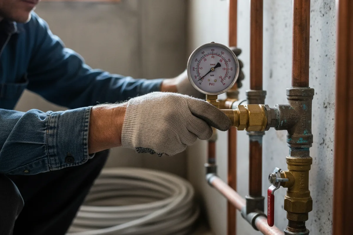 Pressure testing a repaired line during Water Line Repair in Mount Hamilton